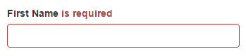 Sign Up page's required validation message